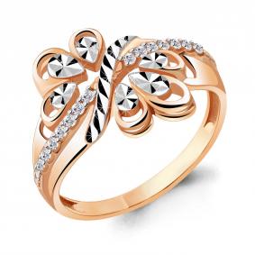 Кольцо из золочёного серебра AQUAMARINE А68853А-пк с фианитом А68853А-пк фото