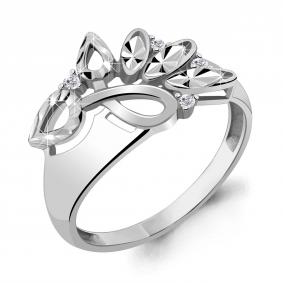 Серебряное кольцо AQUAMARINE А68855А с фианитом А68855А фото