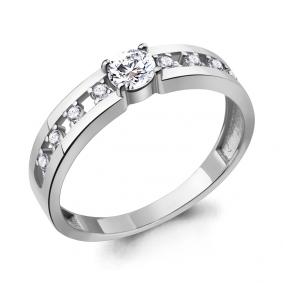 Серебряное кольцо AQUAMARINE А68857А с фианитом А68857А фото