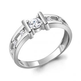 Серебряное кольцо AQUAMARINE А68858А с фианитом А68858А фото