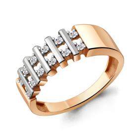 Кольцо из золочёного серебра AQUAMARINE А68859А-пк с фианитом А68859А-пк фото