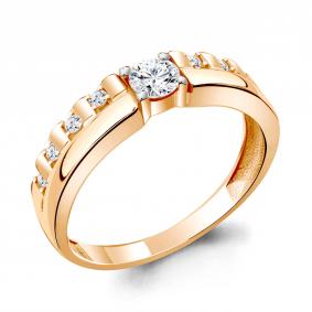 Кольцо из золочёного серебра AQUAMARINE А68862А-п с фианитом А68862А-п фото