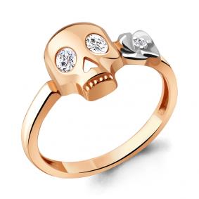 Кольцо из золочёного серебра AQUAMARINE А68900А-пк с фианитом А68900А-пк фото