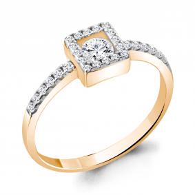 Кольцо из золочёного серебра AQUAMARINE А68906А-пк с фианитом А68906А-пк фото