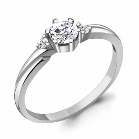 Серебряное кольцо AQUAMARINE А68917А с фианитом А68917А фото