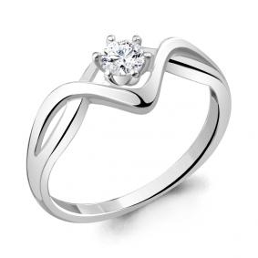 Серебряное кольцо AQUAMARINE А68942А с фианитом А68942А фото