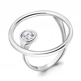 Серебряное кольцо AQUAMARINE А68966А с фианитом А68966А фото