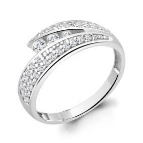 Серебряное кольцо AQUAMARINE А68981А с фианитом А68981А фото
