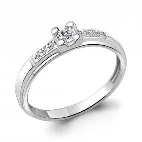 Серебряное кольцо AQUAMARINE А68990А с фианитом А68990А фото