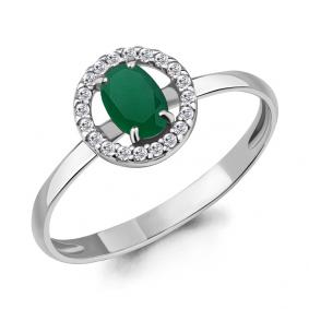 Серебряное кольцо AQUAMARINE А6901009А с фианитом и агатом А6901009А фото