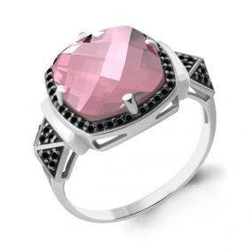Серебряное кольцо AQUAMARINE А6902390Ч с ювелирным кристаллом и морганитом А6902390Ч фото