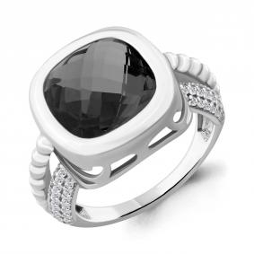 Серебряное кольцо AQUAMARINE А6903483А с фианитом и ювелирным кристаллом А6903483А фото