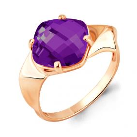 Кольцо из золочёного серебра AQUAMARINE А6906084-п с аметистом А6906084-п фото