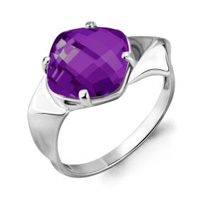 Серебряное кольцо AQUAMARINE А6906084 с аметистом А6906084 фото