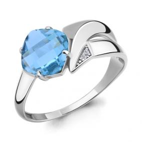 Серебряное кольцо AQUAMARINE А6906188А с фианитом и турмалином А6906188А фото