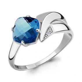 Серебряное кольцо AQUAMARINE А6906193А с фианитом и Лондон топазом А6906193А фото