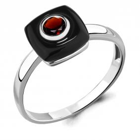 Серебряное кольцо AQUAMARINE А6910803 с гранатом и керамикой А6910803 фото