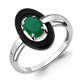 Серебряное кольцо AQUAMARINE А6911509 с агатом и керамикой А6911509 фото