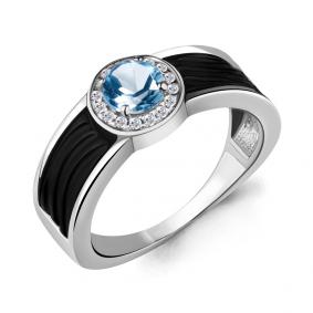 Серебряное кольцо AQUAMARINE А6911805А с топазом, фианитом и керамикой А6911805А фото