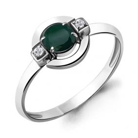 Серебряное кольцо AQUAMARINE А6912209А с фианитом и агатом А6912209А фото