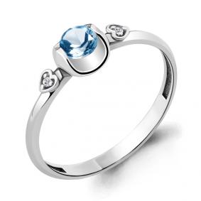Серебряное кольцо AQUAMARINE А6912605А с топазом и фианитом А6912605А фото