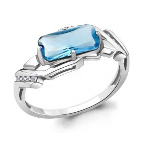 Серебряное кольцо AQUAMARINE А6913592А с топазом и фианитом А6913592А фото
