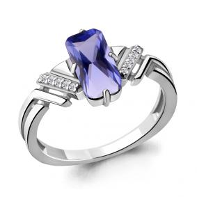 Серебряное кольцо AQUAMARINE А69137603А с фианитом и танзанитом А69137603А фото