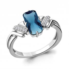 Серебряное кольцо AQUAMARINE А6913793А с фианитом и Лондон топазом А6913793А фото