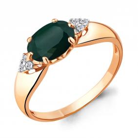 Кольцо из золочёного серебра AQUAMARINE А6914709А-п с фианитом и агатом А6914709А-п фото