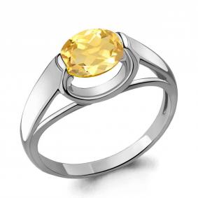 Серебряное кольцо AQUAMARINE А6914806 с цитрином А6914806 фото