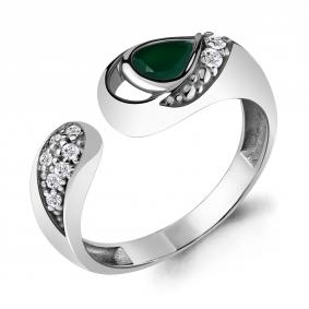 Серебряное кольцо AQUAMARINE А6915009А с фианитом и агатом А6915009А фото