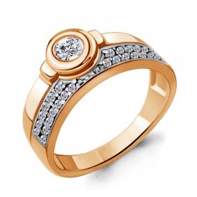Кольцо из золочёного серебра AQUAMARINE А69153А-п с фианитом А69153А-п фото