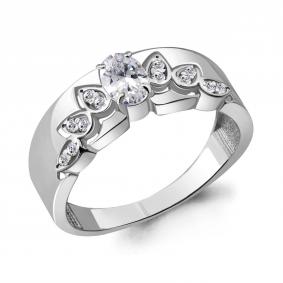 Серебряное кольцо AQUAMARINE А69154А с фианитом А69154А фото
