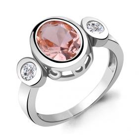 Серебряное кольцо AQUAMARINE А6917190А с фианитом и морганитом А6917190А фото