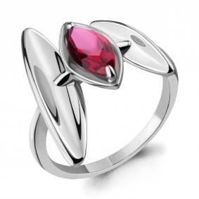 Серебряное кольцо AQUAMARINE А69173604 с рубиновым корундом А69173604 фото