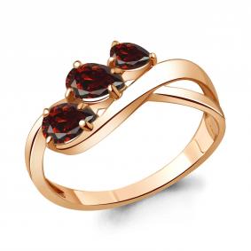 Кольцо из золочёного серебра AQUAMARINE А6918203-п с гранатом А6918203-п фото