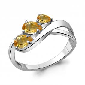 Серебряное кольцо AQUAMARINE А6918206 с цитрином А6918206 фото
