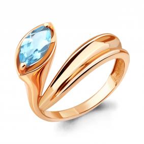 Кольцо из золочёного серебра AQUAMARINE А6918602-п с топазом А6918602-п фото