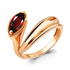 Кольцо из золочёного серебра AQUAMARINE А6918603-п с гранатом А6918603-п фото