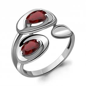 Серебряное кольцо AQUAMARINE А6918703 с гранатом А6918703 фото