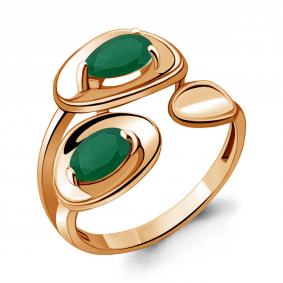 Кольцо из золочёного серебра AQUAMARINE А6918709-п с агатом А6918709-п фото