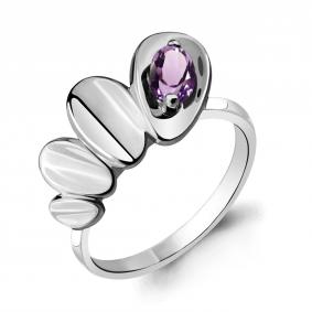 Серебряное кольцо AQUAMARINE А6918804 с аметистом А6918804 фото