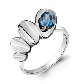 Серебряное кольцо AQUAMARINE А6918805 с топазом А6918805 фото