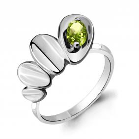 Серебряное кольцо AQUAMARINE А6918807 с хризолитом А6918807 фото
