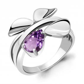 Серебряное кольцо AQUAMARINE А6919204 с аметистом А6919204 фото
