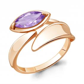 Кольцо из золочёного серебра AQUAMARINE А6919304-п с аметистом А6919304-п фото