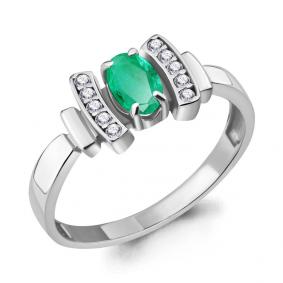 Серебряное кольцо AQUAMARINE А6919909А с фианитом и агатом А6919909А фото