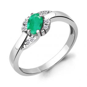 Серебряное кольцо AQUAMARINE А6920109А с фианитом и агатом А6920109А фото