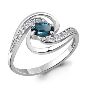 Серебряное кольцо AQUAMARINE А6920408А с фианитом и Лондон топазом А6920408А фото