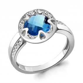 Серебряное кольцо AQUAMARINE А6920993А с фианитом и Лондон топазом А6920993А фото
